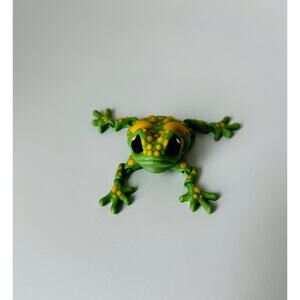 3D Printed Green & Yellow Warted Toad